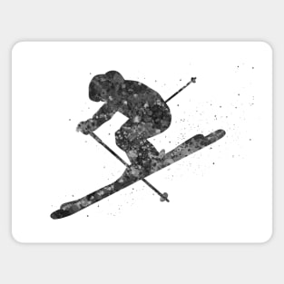 Ski black and white Magnet